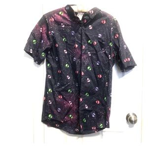 Galaxy Alien Woven Button Up